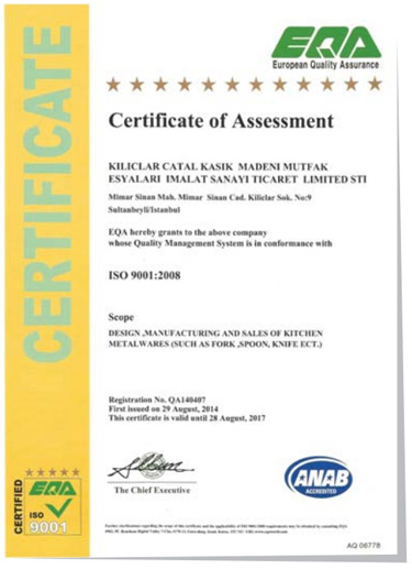 ISO 9001 Sertifikası